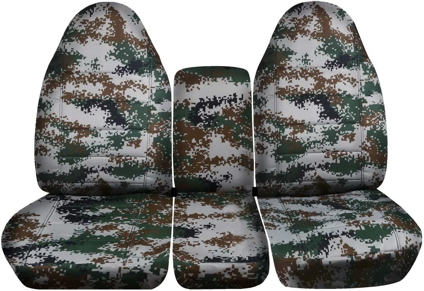 Camo Truck Seat Covers for 2002-2005 Dodge Ram Front 40/20/40 Split Bench with Center Console W4167