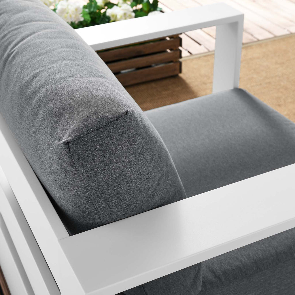 White Powder-Coated Aluminum Armchair E9552