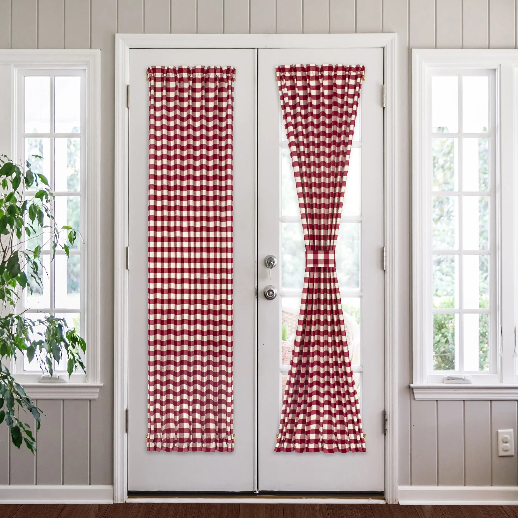 Burgundy French Door Curtain, 54" W x 72" L Single Panel C78575