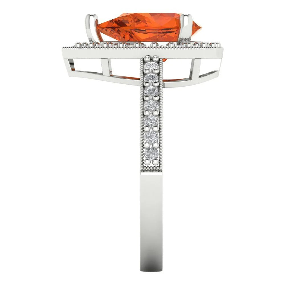 14k White Gold Halo Ring Q52508