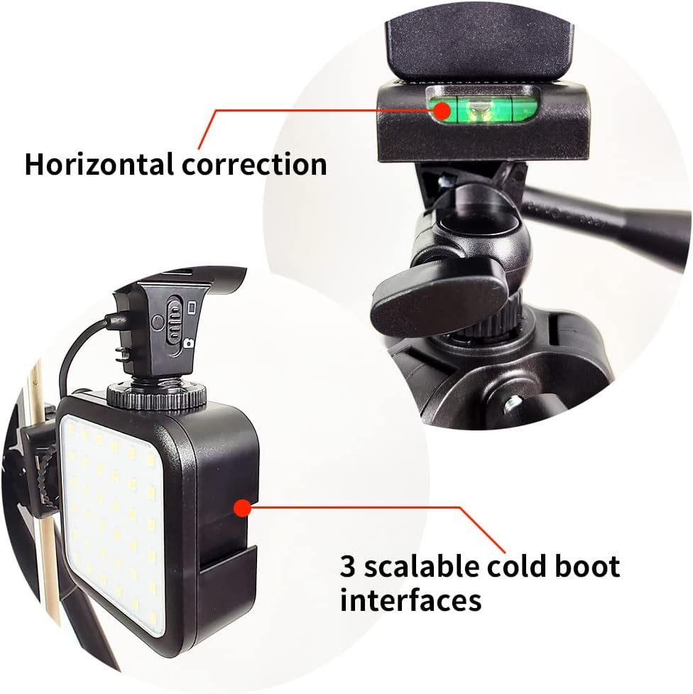 Vlogging Kit with Microphone, Remote Control, Fill-in Light, 15-50" Extendable Tripod Stand, Pack of 2 R28991