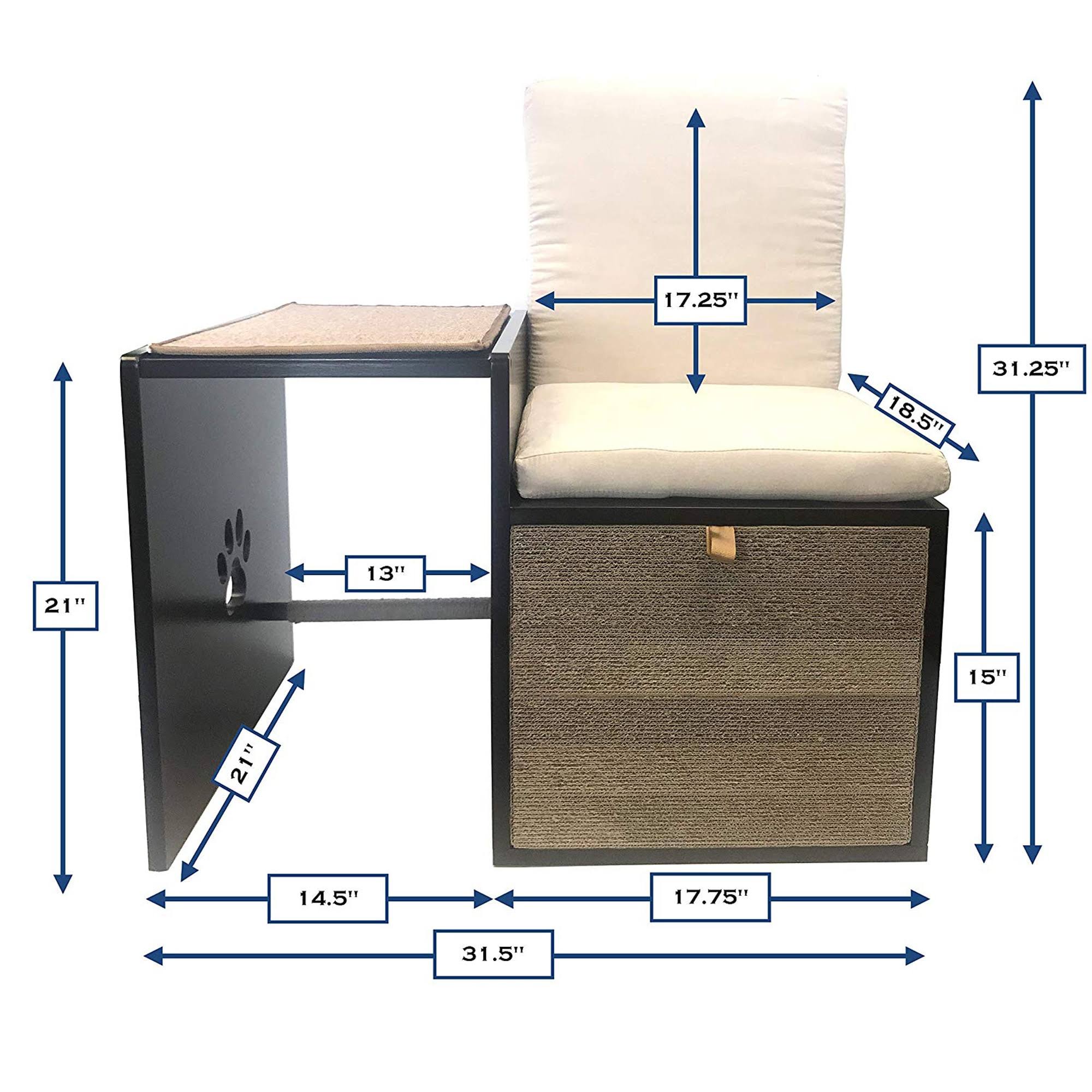 Brown Cat Walk Love Seat with Scratching Posts and Storage T20013