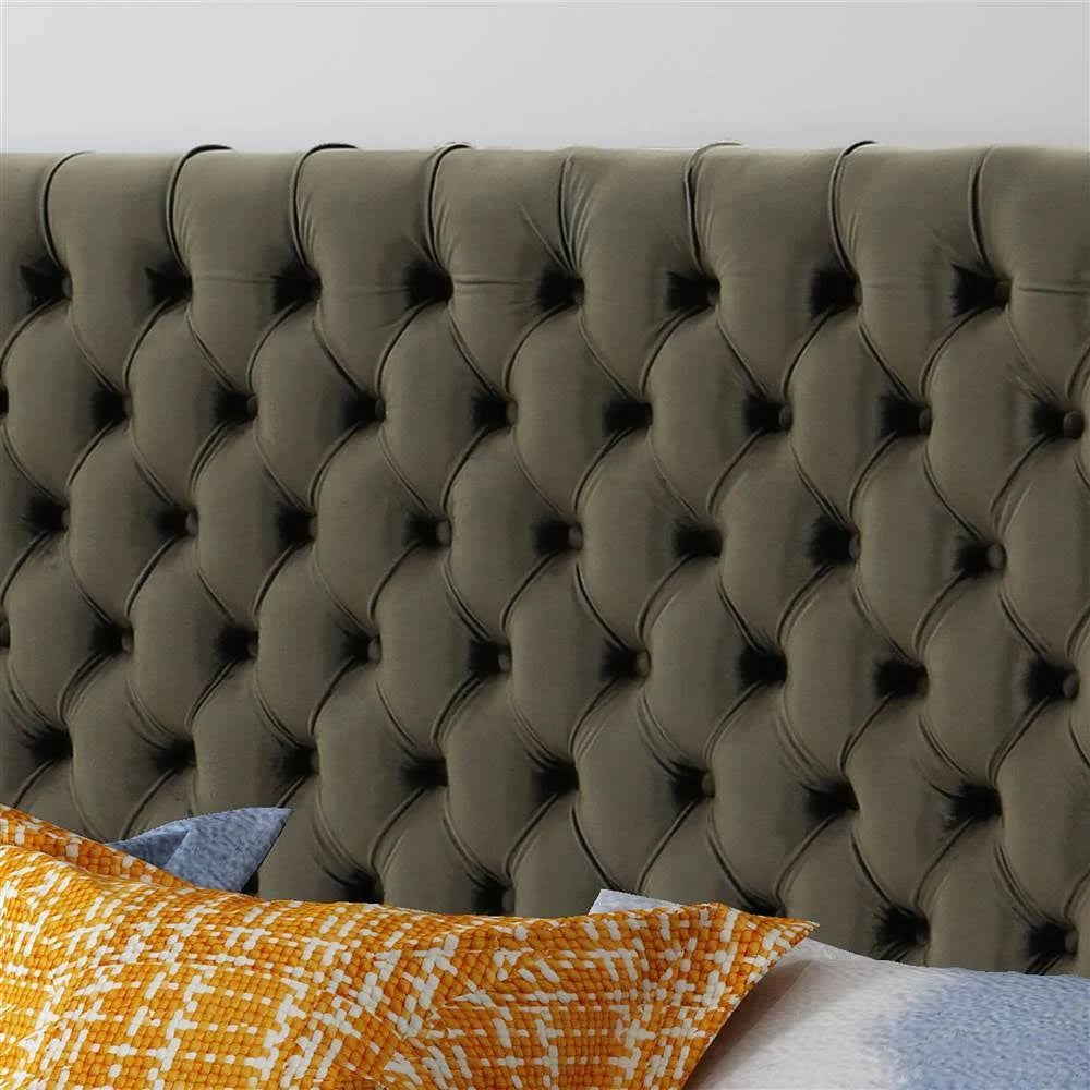 Tufted King/ Cal King Headboard in Gray and Black A5703